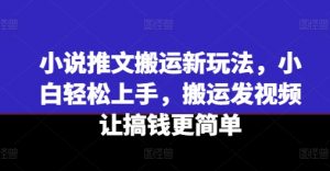 小说推文搬运新玩法，小白轻松上手，搬运发视频让搞钱更简单| 鹿鸣网创