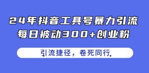 24年抖音工具号暴力引流，每日被动300+创业粉，创业粉捷径，卷死同行【揭秘】| 鹿鸣网创