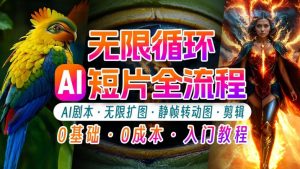 AI剪辑无限循环画面：新手轻松月入上万的秘技【揭秘】| 鹿鸣网创