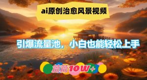 ai原创治愈风景视频,引爆流量池,小白也能轻松上手,篇篇10w+【揭秘】| 鹿鸣网创