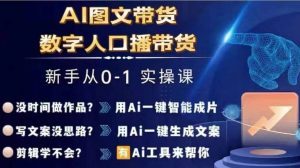 Ai图文带货+数字人口播带货,从0~1实操体系课| 鹿鸣网创