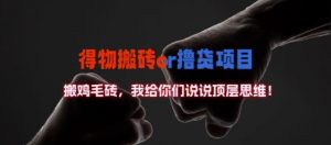 得物搬砖撸货项目?掰下数据，我给你们说说顶层思维【揭秘】| 鹿鸣网创