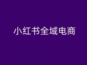 小红书全域电商，小红书电商教程| 鹿鸣网创