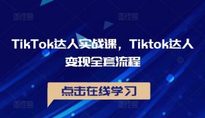 TikTok达人实战课，Tiktok达人变现全套流程| 鹿鸣网创