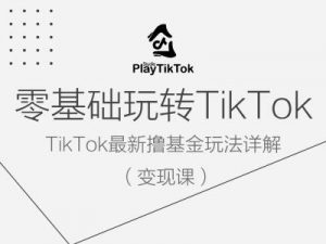 零基础玩转TiKToK变现课，TikTok最新撸基金玩法详解| 鹿鸣网创