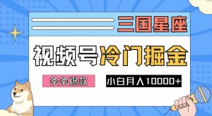 2024视频号三国冷门赛道掘金,条条视频爆款,操作简单轻松上手,新手小白也能月入1w| 鹿鸣网创