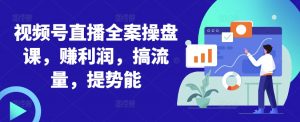 视频号直播全案操盘课,赚利润,搞流量,提势能| 鹿鸣网创