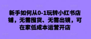 新手如何从0-1玩转小红书店铺,无需囤货、无需出镜,可在家低成本运营开店| 鹿鸣网创
