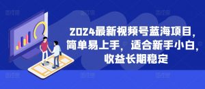 2024最新视频号蓝海项目,简单易上手,适合新手小白,收益长期稳定| 鹿鸣网创