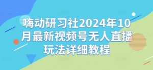 嗨动研习社2024年10月最新视频号无人直播玩法详细教程| 鹿鸣网创