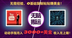 无需经验,0基础复制粘贴赚美刀,动动手指,月入3000+刀,无上限【揭秘】| 鹿鸣网创