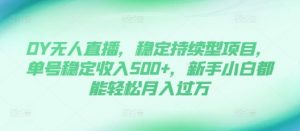 DY无人直播,稳定持续型项目,单号稳定收入500+,新手小白都能轻松月入过万【揭秘】| 鹿鸣网创