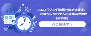 2024个人IP打造孵化模式流程课，一套最为完整的个人短视频落地课程(高阶班)| 鹿鸣网创