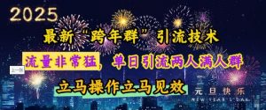 最新“跨年群”引流,流量非常猛,单日引流两人满人群,立马操作立马见效【揭秘】| 鹿鸣网创