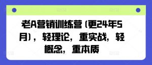 老A营销训练营(更24年12月)，轻理论，重实战，轻概念，重本质| 鹿鸣网创