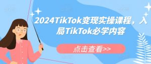 2024TikTok变现实操课程，入局TikTok必学内容| 鹿鸣网创