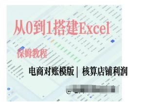 电商对账实操课从0到1搭建Excel电商对账模版| 鹿鸣网创