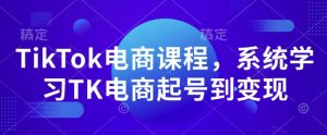 TikTok电商课程，​系统学习TK电商起号到变现| 鹿鸣网创