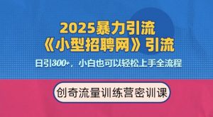 2025最新暴力引流方法，招聘平台一天引流300+，日变现多张，专业人士力荐| 鹿鸣网创