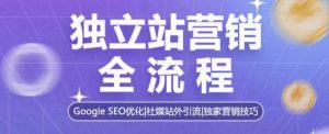 独立站营销全流程,Google SEO优化,社媒站外引流,独家营销技巧| 鹿鸣网创