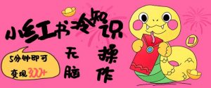小红书冷知识账号,无脑复制粘贴,5分钟即可变现3张| 鹿鸣网创