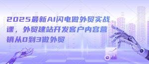 2025最新AI闪电做外贸实战课，外贸建站开发客户内容营销从0到3做外贸| 鹿鸣网创