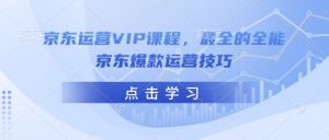 京东运营VIP课程，最全的全能京东爆款运营技巧| 鹿鸣网创