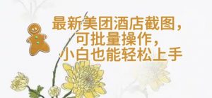【轻云】最新美团酒店截图，可批量操作，小白也能轻松上手| 鹿鸣网创