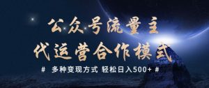 公众号流量主代运营  多种变现方式 轻松日入5张【揭秘】| 鹿鸣网创