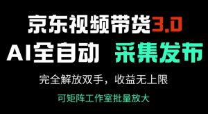 京东视频带货3.0,Ai全自动采集+自动发布,完全解放双手,收入无上限| 鹿鸣网创
