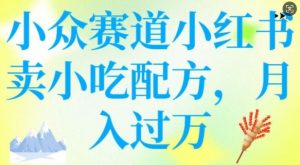 小众赛道小红书卖小吃配方,操作简单,月入过W| 鹿鸣网创
