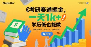 考研赛道掘金，一天1k+，学历低也能做，保姆式教学，不学一下，真的可惜【揭秘】| 鹿鸣网创