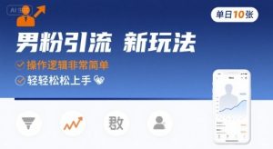 男粉引流新玩法，操作逻辑非常简单，单日10张轻轻松松| 鹿鸣网创