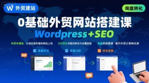 WordPress外贸建站+SEO优化课程,手把手教你从0到1搭建可获得询盘的外贸网站| 鹿鸣网创