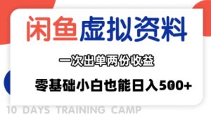 闲鱼虚拟资料新变现玩法,信息差项目,一次出单两份收益,无需囤货,可批量矩阵,零基础小白也能日入多张| 鹿鸣网创
