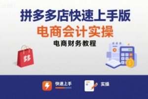 拼多多店快速上手版电商会计实操-电商财务教程| 鹿鸣网创
