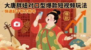 大唐胖妞对口型爆款短视频玩法,快速起千粉万粉号| 鹿鸣网创