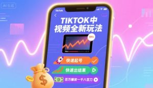 Tiktok中视频全新玩法,快速起号,快速出结果,百万播放一千八百刀| 鹿鸣网创