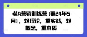 老A营销训练营(更25年8月),轻理论,重实战,轻概念,重本质| 鹿鸣网创