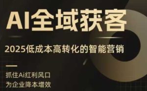 AI全域获客实训营，2025低成本高转化的智能营销，精准找客，高效营销| 鹿鸣网创