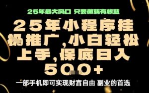 微信小程序挂G推广，解放双手，保底日入5张【揭秘】| 鹿鸣网创