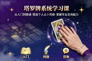塔罗牌系统学习课,助你从入门到精通,塑造个人占卜风格,掌握专业咨询能力| 鹿鸣网创