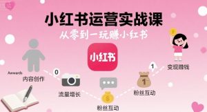 小红书运营实战课,从零到一玩賺小红书| 鹿鸣网创