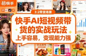 快手ai短视频带货的实战玩法，上手容易，变现能力强| 鹿鸣网创