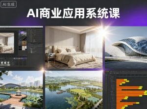 AI商业应用系统课,室内-软装-建筑-景观,智能设计+效果图+动画画实战| 鹿鸣网创