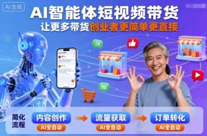 AI智能体短视频带货,让更多带货创业者更简单更直接| 鹿鸣网创