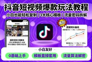 抖音短视频爆款玩法教程，小白也能轻松复制| 鹿鸣网创