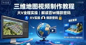三维地图视频制作教程,大V全程实操,解读百W爆款密码| 鹿鸣网创