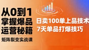 抖音小店爆品打造与矩阵裂变实战课,从0到1掌握爆品运营秘籍| 鹿鸣网创