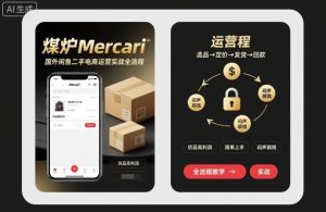 煤炉Mercari国外闲鱼二手电商运营实战全流程，仿品高利润，简单上手，闷声搞钱| 鹿鸣网创
